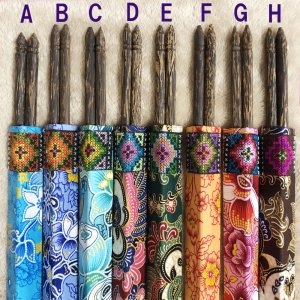 画像2: タイ製　箸1膳　箱型カバー付【バティック柄】