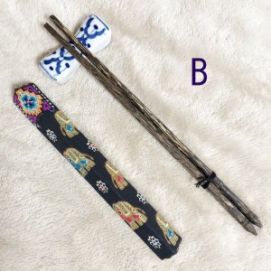 画像5: タイ製　箸1膳　箱型カバー付【象柄】