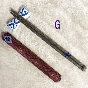 画像9: タイ製　箸1膳　箱型カバー付【金糸・タイ柄】