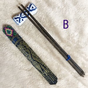 画像4: タイ製　箸1膳　箱型カバー付【金糸・タイ柄】