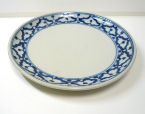 画像1: 青白陶器平皿16cm 