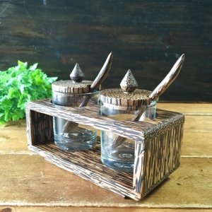 画像2: 　調味料入れ　　　パームウッド2容器(A)