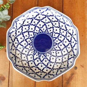 画像2:  青白陶器 　六角形皿　24cm 