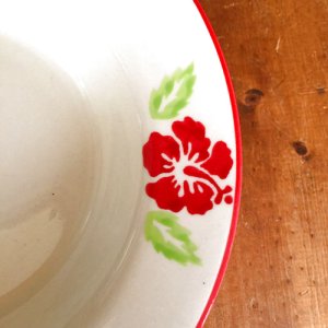 画像3: にわとり柄 深皿丸　23cm (ハイビスカス) 