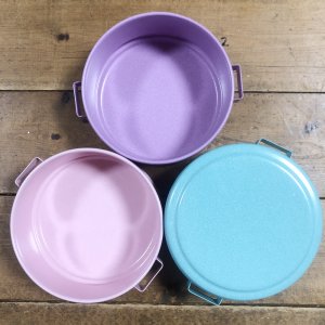 画像2: ≪タイ雑貨≫ホーロー ・パステル3段  弁当箱  A