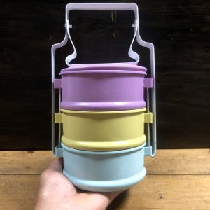 画像4: ≪タイ雑貨≫ホーロー ・パステル3段  弁当箱  B