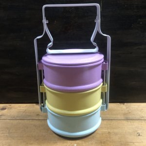 画像1: ≪タイ雑貨≫ホーロー ・パステル3段  弁当箱  B
