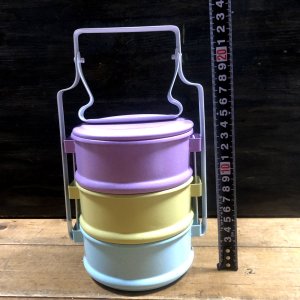 画像5: ≪タイ雑貨≫ホーロー ・パステル3段  弁当箱  B