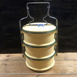 画像1: タイ製　ホーロー　黄色3段　弁当箱