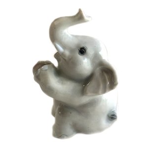 画像1: タイ雑貨　香炉  座り象　白