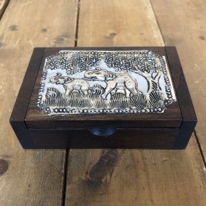 画像1: タイ製　飾り木箱  大Ａ 