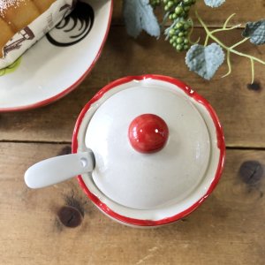 画像4: にわとり柄  調味料入れ(リーフ柄) 小型