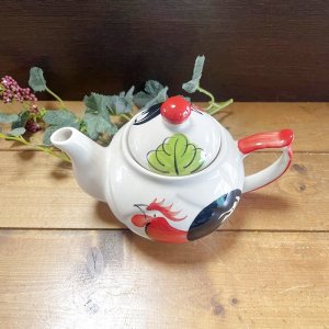 画像5: にわとり柄 ポット（ピンク花）