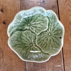 画像1: 【OUTLET】セラドン　蓮の葉小皿　12cm