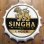 画像1: 【SINGHAビール（白）】【ブリキ看板24cm】【ボトルキャップ型】アンティーク　レトロ (1)
