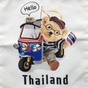 画像3: 《タイ雑貨》トート  テディベア＆トゥクトゥク