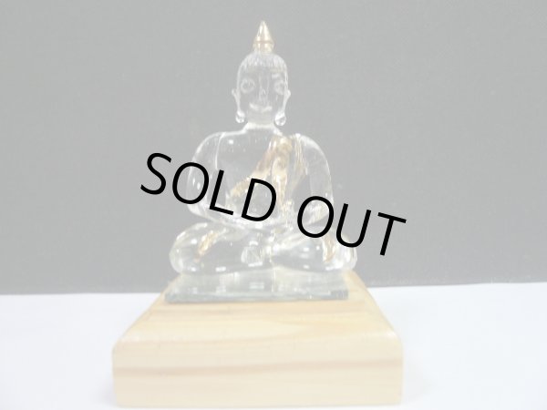 画像1: タイ製ガラス細工　　仏像座り姿