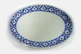 画像:  青白陶器 楕円皿　26.5cm 