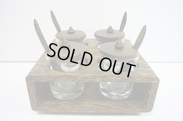 画像1: 　調味料入れ　パームウッド正方形