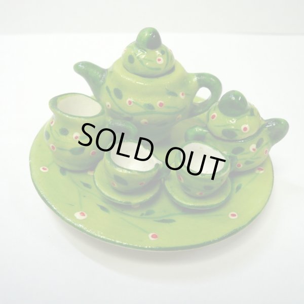 画像1: ティーポットセット　緑
