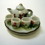 画像: 陶器お茶セット(小）ニワトリ柄