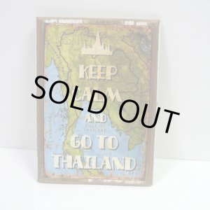 画像: 【KEEP CALM & GOTO  THAILAND】【大】 古木製サイン看板 