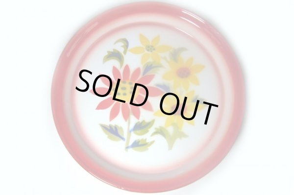 画像1: ホーロー　平皿　縁赤23cm A