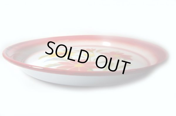 画像4: ホーロー　平皿　縁赤25cm A