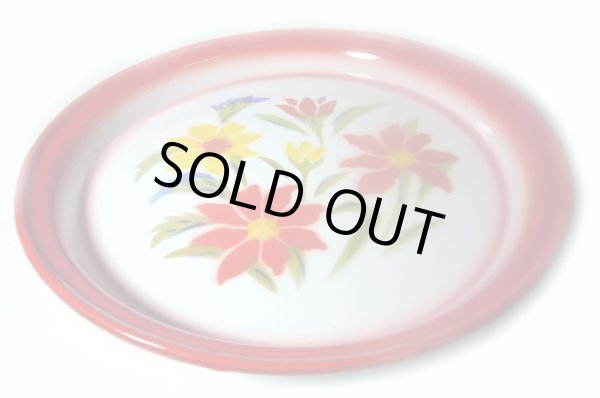 画像3: ホーロー　平皿　縁赤25cm A