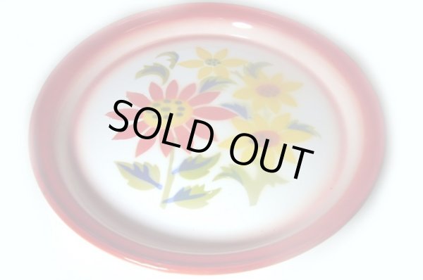 画像3: ホーロー　平皿　縁赤23cm A