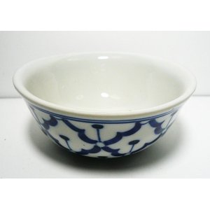 画像: 青白陶器お椀11cm口広