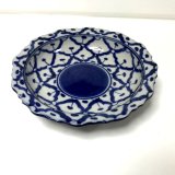 画像: 青白陶器 花型ギザ13cm