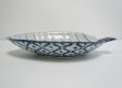 画像2:  青白陶器リーフ 型皿24.5cm