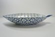 画像3:  青白陶器リーフ 型皿34cm 