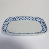 画像: 青白陶器 長方形  皿19.5cm
