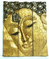 画像: ≪タイ雑貨≫仏像・壁面飾り  木製・ゴールド 
