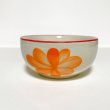 画像1: ≪タイ雑貨≫にわとり柄  丸花　小鉢8.5cm オレンジ