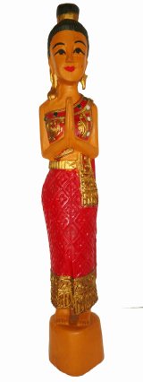 画像: 《タイ雑貨》サワディー人形  赤色系51cm 