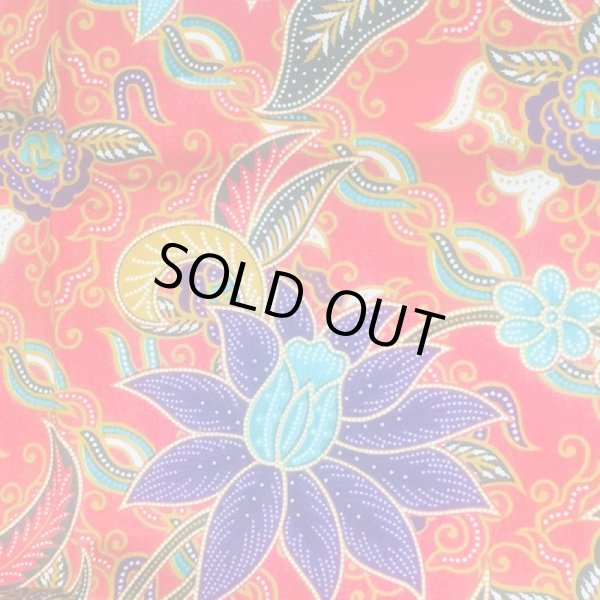 画像1: NO13バティック　花柄（赤）