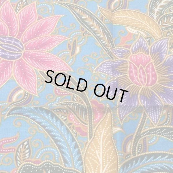 画像1: NO17バティック　花柄（青）