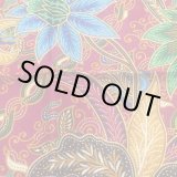 画像: NO18バティック　花柄 エンジ