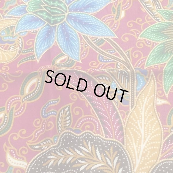 画像1: NO18バティック　花柄 エンジ