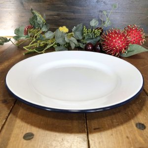 画像: ホーロー　平皿　白27cm