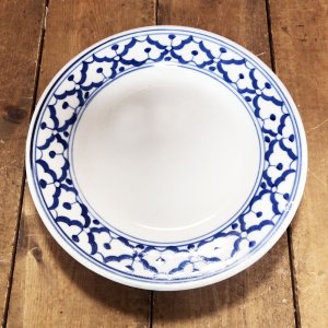 画像: 【傷有り】 青白陶器  約18cm  平皿