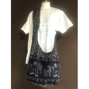 画像: 《タイ雑貨》サドゥーバック 　(1)紺＆大柄・茶系象