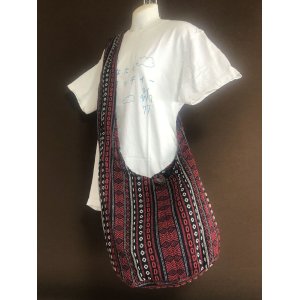 画像: 《タイ雑貨》サドゥーバック  Aゲリコットン柄　赤