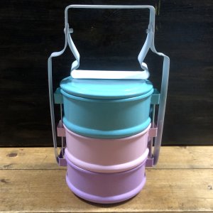 画像: ≪タイ雑貨≫ホーロー ・パステル3段  弁当箱  A