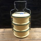 画像: タイ製 ホーロー 黄色3段 弁当箱