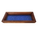 画像: 飾りガラスのトレー（青）