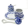画像4:  青白陶器  調味料入れ2個組 